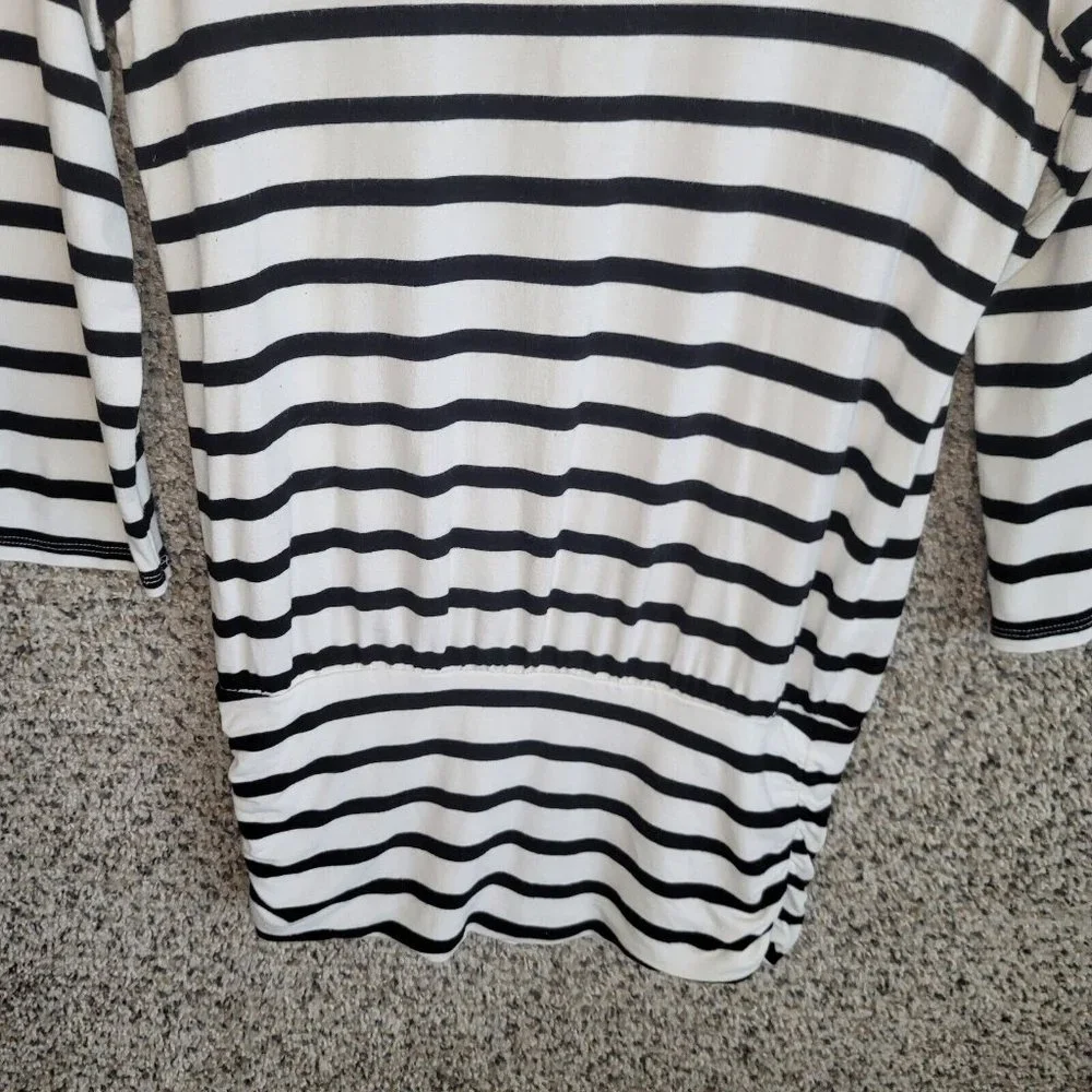 White House Black‎ Market Top Womens XXS Striped 3/4 Sleeve Tunic Stretch Casual - Picture 5 of 9